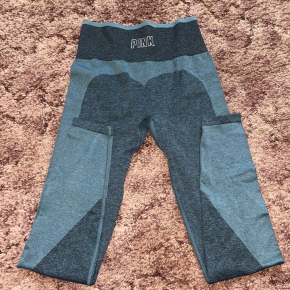Victoria's Secret Pants - Victoria's Secret Gray and Green Leggings High-Waisted Stretch